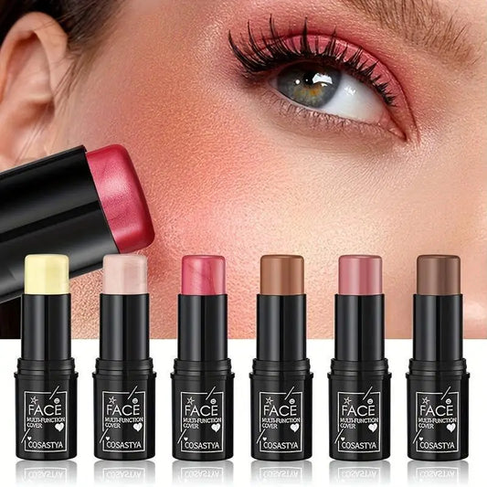 Barra de maquillaje resistente al agua multifunción de color tres en uno cara natural