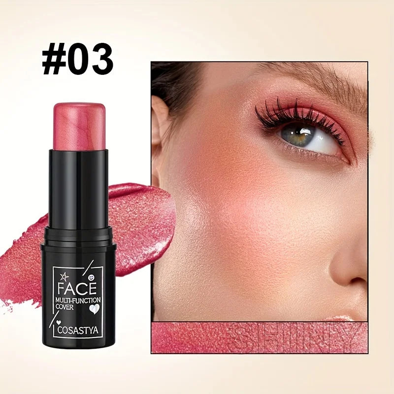 Barra de maquillaje resistente al agua multifunción de color tres en uno cara natural