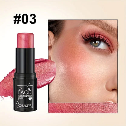Barra de maquillaje resistente al agua multifunción de color tres en uno cara natural