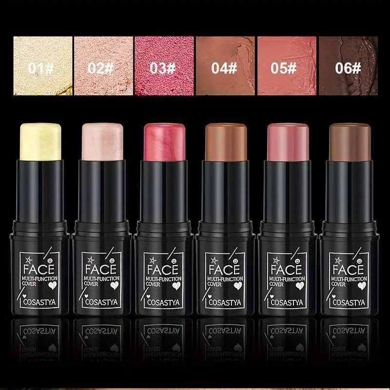 Barra de maquillaje resistente al agua multifunción de color tres en uno cara natural