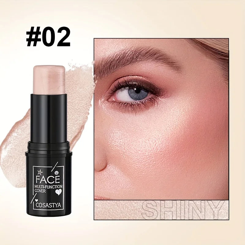 Barra de maquillaje resistente al agua multifunción de color tres en uno cara natural