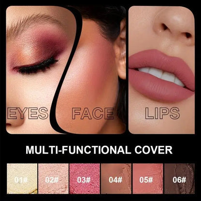 Barra de maquillaje resistente al agua multifunción de color tres en uno cara natural