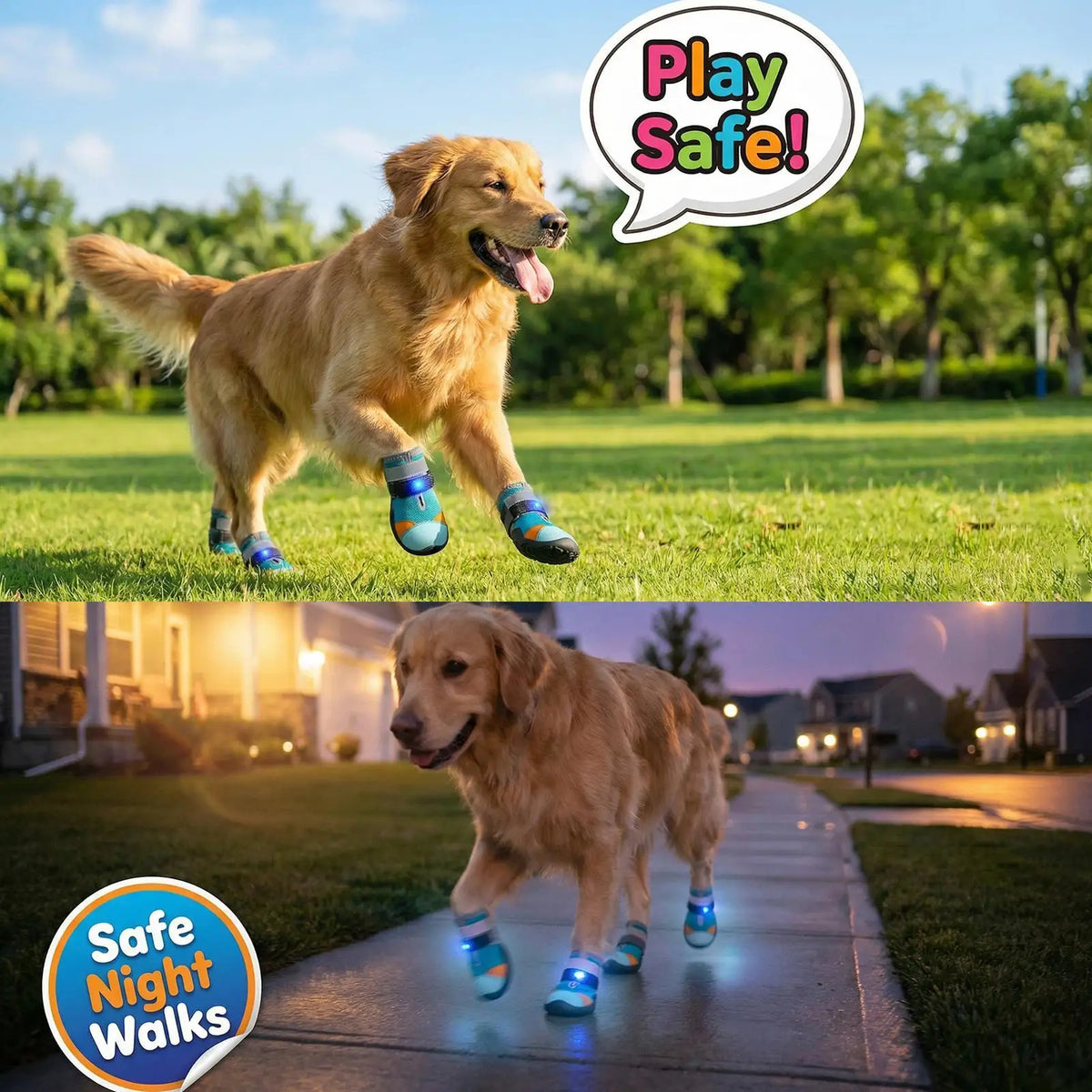 Zapatos luminosos para perros – Protectores de patas LED
