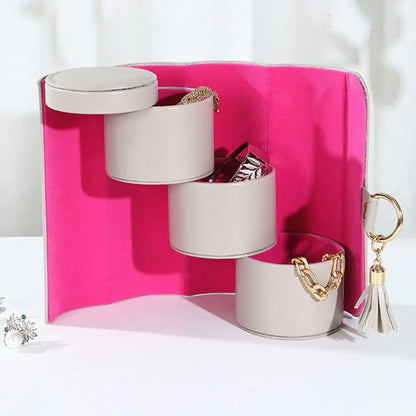Caja de joyería para mujer, caja de almacenamiento de collares, estuche para joyas