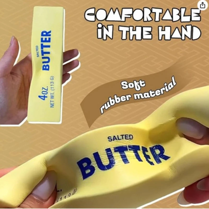 Juguete antiestrés con forma de barra de mantequilla blandita: ¡diversión para estirar y apretar!