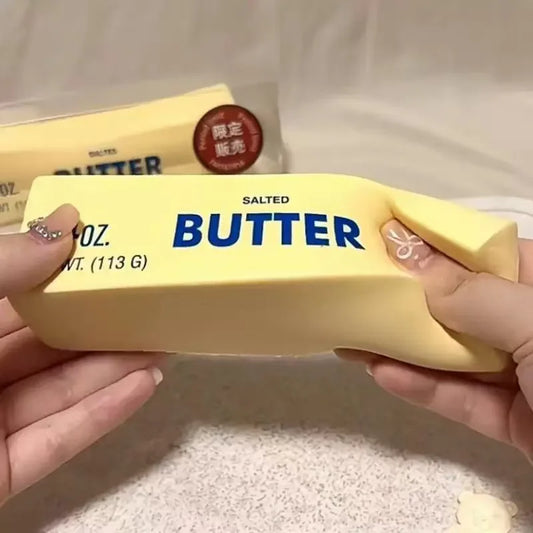 Juguete antiestrés con forma de barra de mantequilla blandita: ¡diversión para estirar y apretar!
